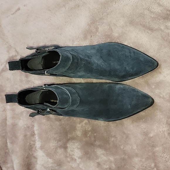 Marc Fisher Blue Suede Booties sz 7M - Picture 1 of 5
